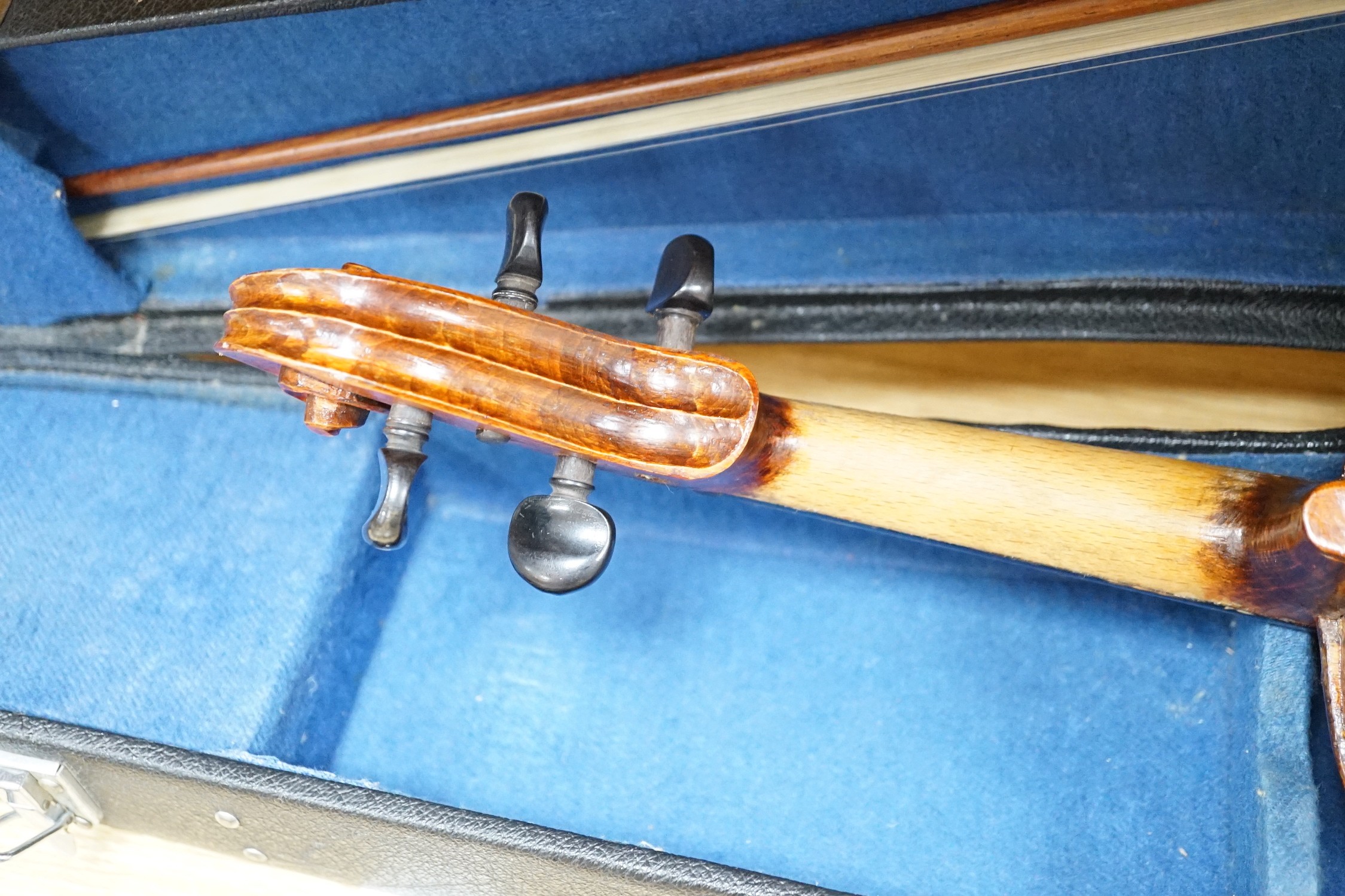 A Stentor violin, cased, 59cms long